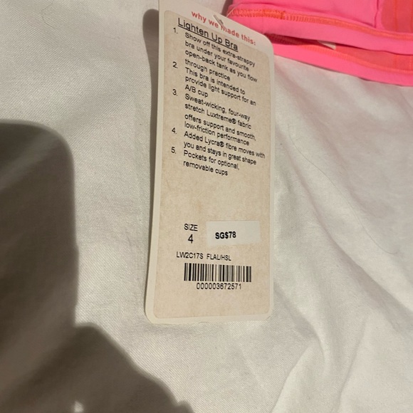 BNWT Lululemon lighten up bra - Picture 3 of 4